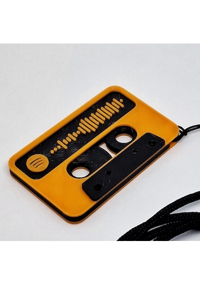 Spotify Müzik Kodlu Vintage Nostalji Teyp Kaseti Anahtarlık Çok Renkli