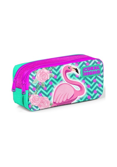 Coral High Pembe Flamingo Kız Çocuk İlkokul Çantası ve Kalemlik S