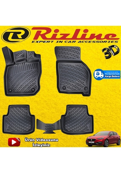 Seat Leon Otomatik 3D Paspas Havuzlu Siyah 2021 Sonrası Rizline N11.14127