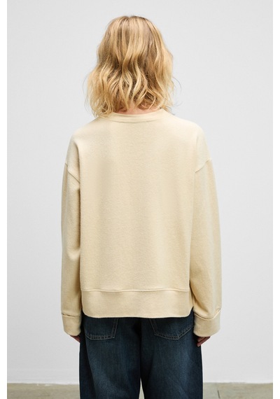 ETHIQUET ZEPHIRA Kadın Yumuşak Ve Esnek Kumaşlı Yuvarlak Yakalı Vizon Sweatshirt