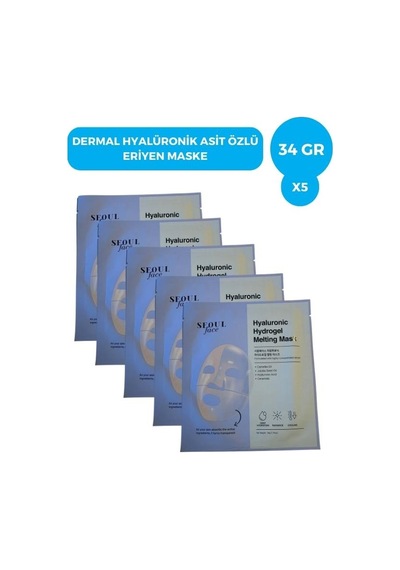 Dermal Seoulface Hyalüronik Asit Özlü Eriyen Yüz Maskesi 5 x 34 G