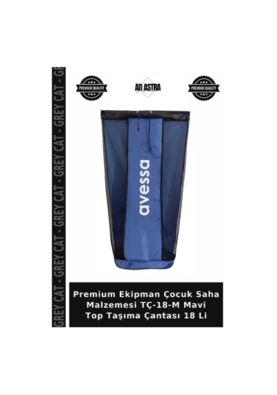 Premium Ekipman Çocuk Saha Malzemesi Tç-18-m Mavi Top Taşıma Çantası 18 Li