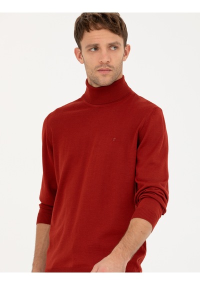 Pierre Cardin Erkek Kiremit Triko Kazak 50270052-vr031 Kiremit