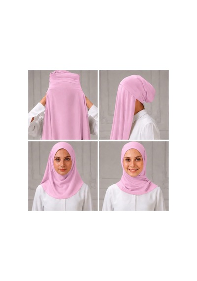 Aldaıyr Hazır Pratik Lüks Boru Boneli Şifon Şal Boa12354 Açıklavanta Pembe