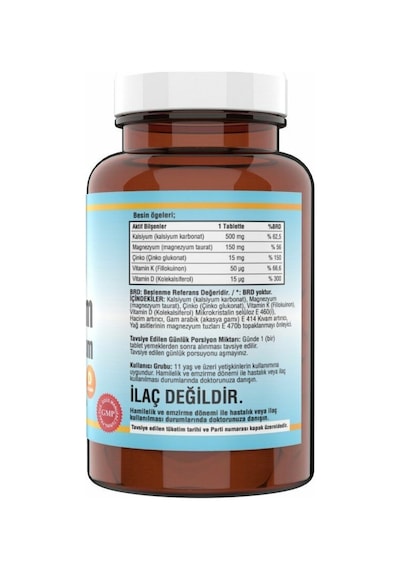 Ncs Kalsiyum Magnezyum Çinko Vitamin D-K 120 Tablet 2 Kutu
