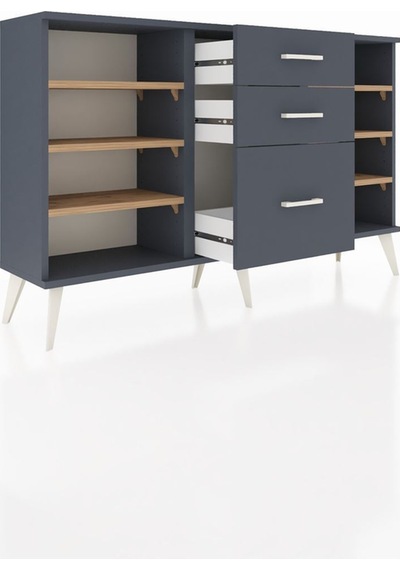 Arges Konsol 6 Raflı 3 Çekmeceli 132x30x83 Antrasit-çam/antrasit Çam/antrasit Arges Konsol 6 Raflı 3 Çekmeceli 132x30x83 Antrasit-çam/antrasit Çam/antrasit