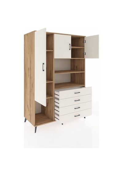 Kronos Dolap 7 Raflı 4 Çekmeceli 3 Kapaklı 132x59x195 Çam-ayt... Çam