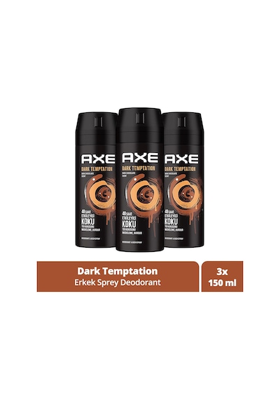 Axe Dark Temptation 48H Erkek Sprey Deodorant 3 x 150 ML