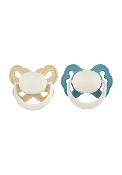 Clown And Butterfly 2'li Emzik No:1 0-6 Ay - Dairy Cream Ve Ball Blue Saklama Kabı Hediyeli