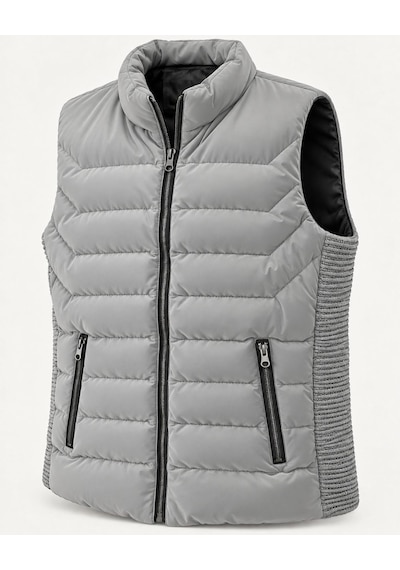 Classics Men Fermuarlı Erkek Slim Fit Triko Nova Yelek 7830 Taş