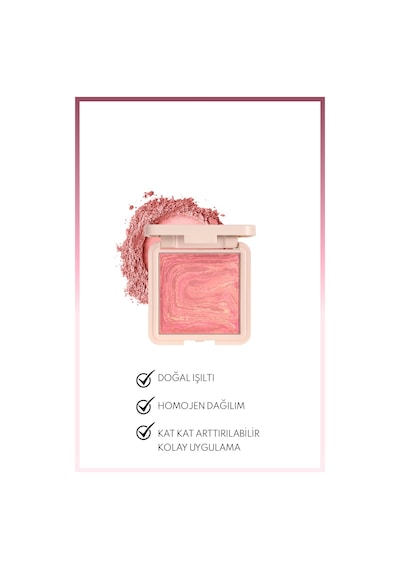 Note Cosmetics Marble Baked Blusher Fırınlanmış Allık & Aydınlatıcı - 04 Rosy Rose