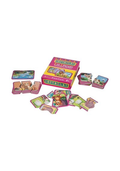 Dıy Toy Hayvanlar Ve Taşıtlar Tamamlama 2 Ve 3 Parçalı Zeka Kartları