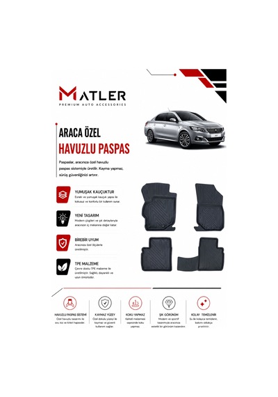 Peugeot 301 2023 Model 4d Ekstra Havuzlu Paspas