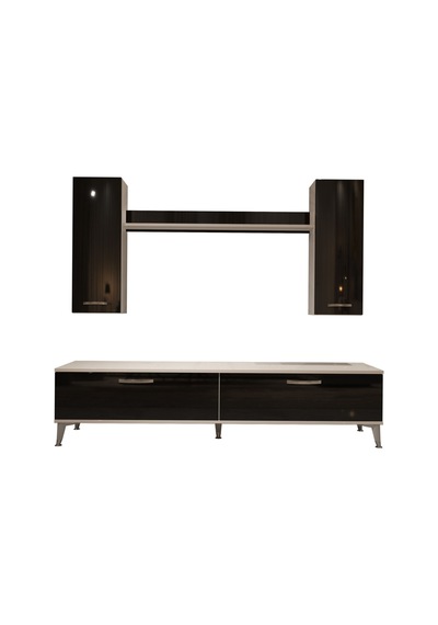 Decoraktiv Eko 7 Slm Std Silver Tv Ünitesi Tv Sehpası Beyaz - Siyah