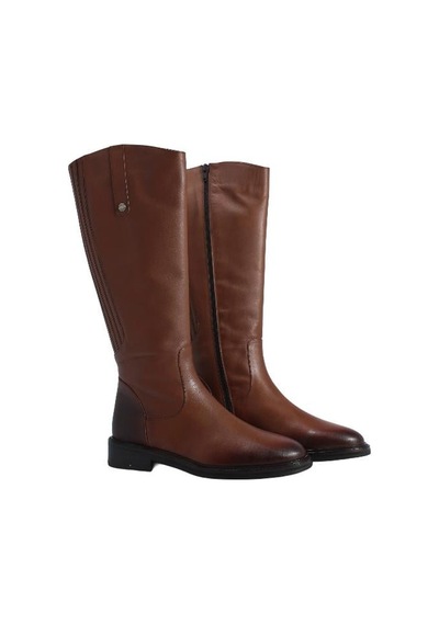 Poletto Hakiki Deri Taba Çizme Düz 5780 27 S-2304 Taba