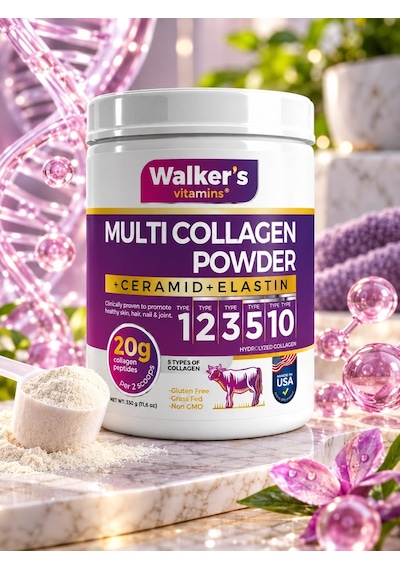 Walker's Vitamins %100 Saf Ve Doğal Ceramide, Elastin, Cranberry, İçeren Çift Hidrolize Kolajen - Collagen