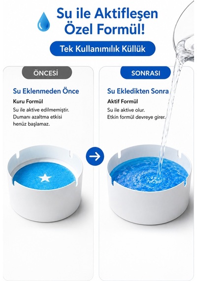 Omilife 25'li Su ile Aktifleşen Jel Küllük Kullan At Kul ve Koku Emici Pratik Küllük