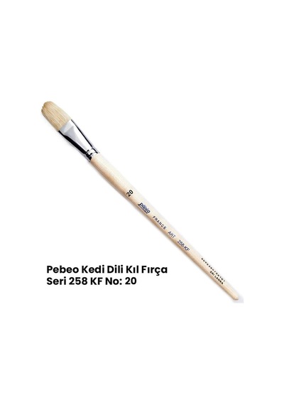 Pebeo France Art 258kf Beyaz Kıl Yassı Kedi Dili Fırça No:20