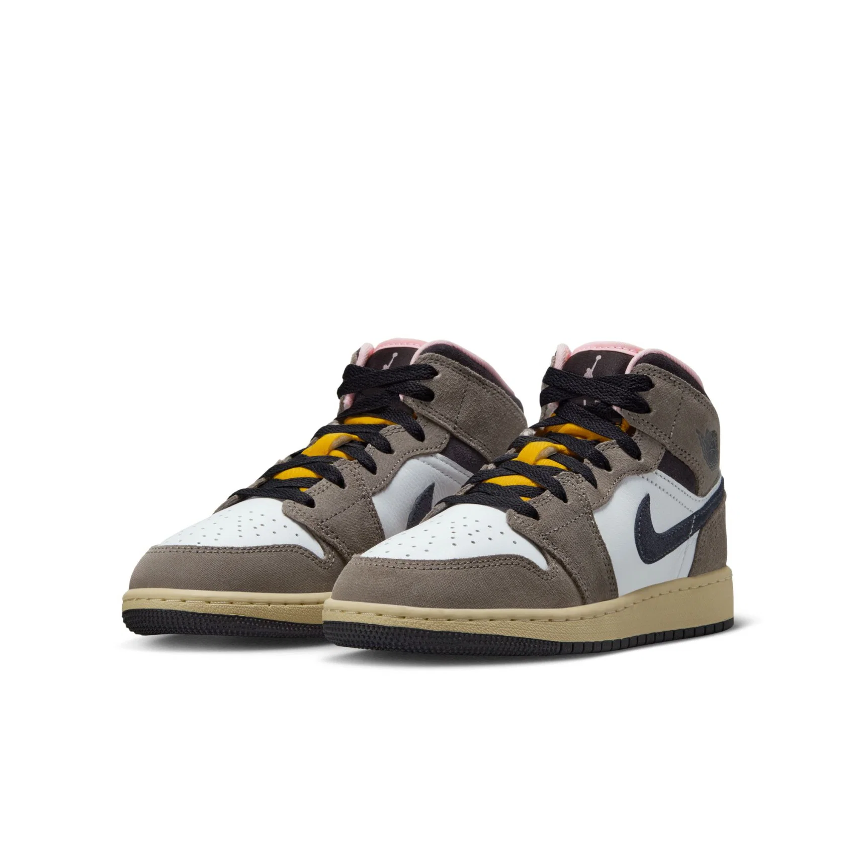 Air Jordan 1 Mid Se 'cave Stone' Gs Basketbol Ayakkabısı Hq2014-100 Çok Renkli