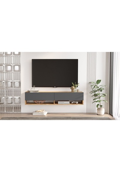 Aven Tv Ünitesi Tv Sehpası Raflı Kapaklı 140cm Çam-antrasit Ave11-aa Atlantik Çam - Antrasit Aven Tv Ünitesi Tv Sehpası Raflı Kapaklı 140cm Çam-antrasit Ave11-aa Atlantik Çam - Antrasit