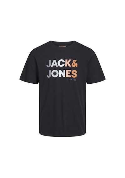 Jack & Jones Renk Geçişli Logo Baskılı Tişört Forest 12249602 Siyah