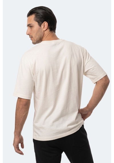 Slazenger Kodex Erkek Oversıze Ekru Tişört