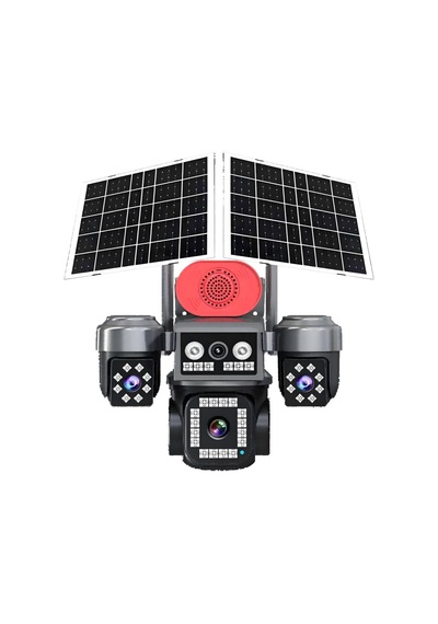 Onqam On-sg4474 4x2mp 4g Esım Dış Mekan Güneş Enerjili Pt Güvenlik Kamerası - 4 Lensli, Çift Panel
