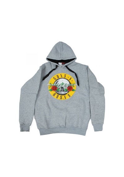 Guns N' Roses Logo Hoodie Kapüşonlu Sweatshirt Gri Çok Renkli