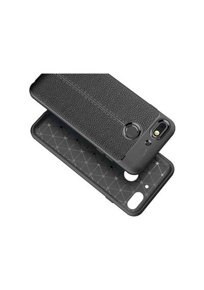 General Mobile 8 Go Kılıf Niss Deri Desenli Silikon Kılıf Siyah
