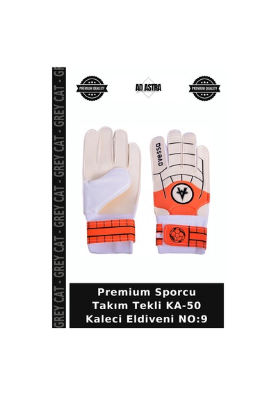 Premium Sporcu Takım Tekli Ka-50 Kaleci Eldiveni No:9 Çok Renkli