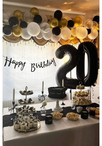 Beysüs Siyah 20 Rakam Folyo Balon Siyah