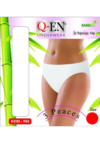 Q-En Bambu Bayan Slip Düşük Bel Iz Yapmaz 3'Lü 905 Q-En Bambu Bayan Slip Düşük Bel Iz Yapmaz 3'Lü 905