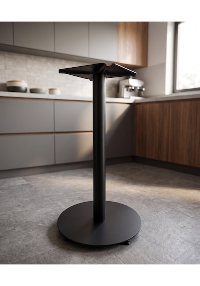 Matte Prime Bistro Yuvarlak Masa Ayağı 74cm - Kafe Restoran Ve Evler İçin Siyah