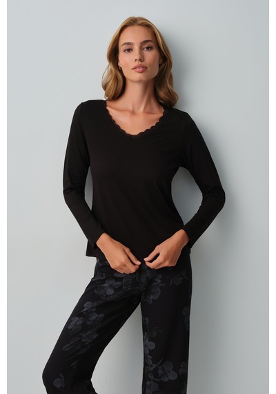 Suwen Maria Pijama Takımı Wsh10510099911 Siyah