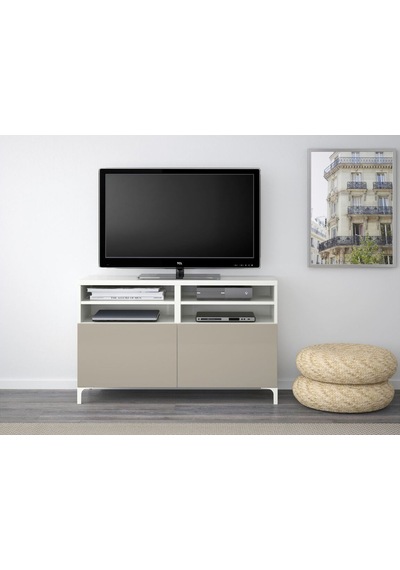 Tv Sehpası, Beyaz-parlak Cila-bej, 120x42x74 Cm, Selsvıken Beyaz Tv Sehpası, Beyaz-parlak Cila-bej, 120x42x74 Cm, Selsvıken Beyaz
