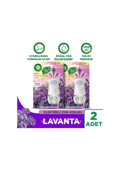 Air Wick Lavanta Elektrikli Oda Kokusu Cihaz Kit 2'li + Yedek Şişe 4'lü