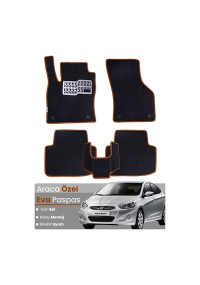 Hyundai Accent Blue 2011-2018 Uyumlu Eva Paspas Tam Set Araca Özel,kolay Montaj 537