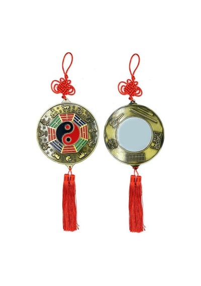 Çin Feng Shui Bagua Bakır Ayna 40 Cm Yuvarlak