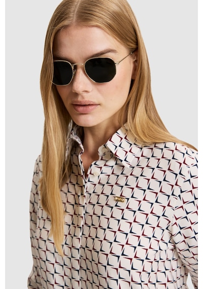U.S. Polo Assn. Kadın Krem Uzun Kollu Gömlek 50329501-vr256 İnci