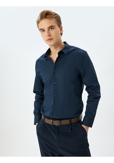 Koton Yarım İtalyan Yaka Pamuklu Uzun Kollu Slim Fit Gömlek Lacivert 5sam60055hw Lacivert Koton Yarım İtalyan Yaka Pamuklu Uzun Kollu Slim Fit Gömlek Lacivert 5sam60055hw Lacivert
