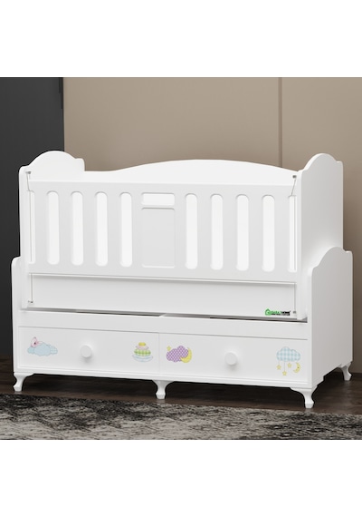 Garaj Home Defne Uykucu Asansörlü Beşik Yatak Ve Uyku Setili Beyaz