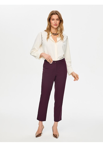 Faik Sönmez Staright Fit Şık Krep Pantolon S26pnt015 Us26pnt015203 Koyu Mürdüm