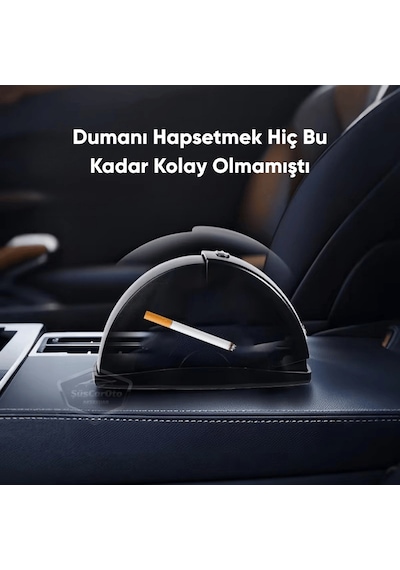 Üniversal Sürgülü Kapı Cam Kenarı Yanmaz Koku Geçirmez Sızdırmaz Oto Küllük Dumansız Kapaklı Spor Araç İçi Küllük Araba Küllüğü Siyah