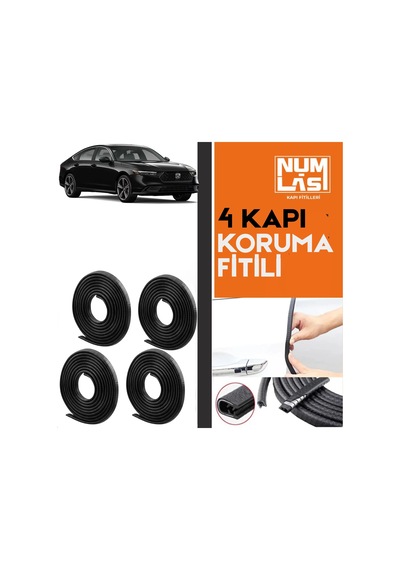 Honda Accord 2020-2025 4 Kapı Koruma Fitili Siyah Renk Numlas-a Kalite-nm2425