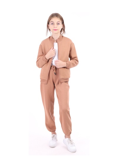 Toontoy Kız Çocuk Kahverengi Dik Yaka Fermuarlı Düşük Omuz Örme Hırka - 2 İplik Şardonlu Kahverengi Toontoy Kız Çocuk Kahverengi Dik Yaka Fermuarlı Düşük Omuz Örme Hırka - 2 İplik Şardonlu Kahverengi