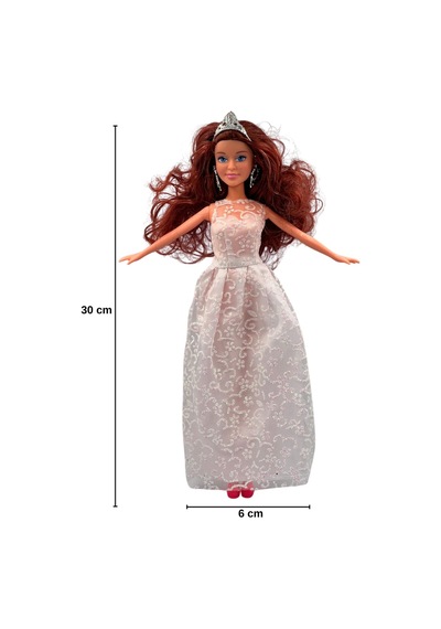 Good Girl Gelinlikli Prenses Oyuncak Bebek 30 Cm - Gümüş Taçlı Ve Aksesuarlı Model Bebek