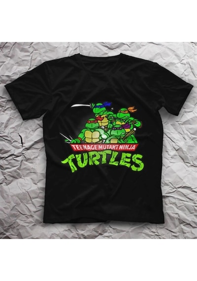 Startmore Adrift Teenage Mutant Ninja Turtles Ninja Kaplumbağalar Siyah Unisex Tişört Siyah