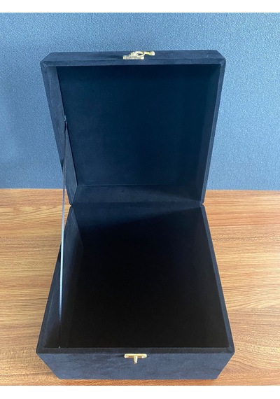 Kadife Kaplı Kaliteli Çeyiz Bohça Ahşap Kutusu 22x22,5x17cm