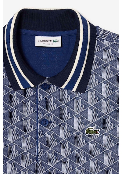 Lacoste Classic Fit Monogram Polo T-shirt Erkek Polo Yaka Tişört Lacivert