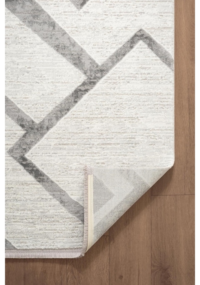 Cotto Motto Tt001a Krem Halı Modern Geometrik Çizgili Pamuk Taban Yıkanabilir Salon Mutfak Halısı